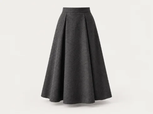 wool midi skirt